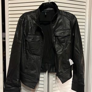 White House Black Market Black Coated Band Jacket
